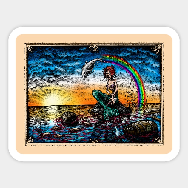 A Drunken Colourful Sea Sticker by Soul-Paralyzed Art